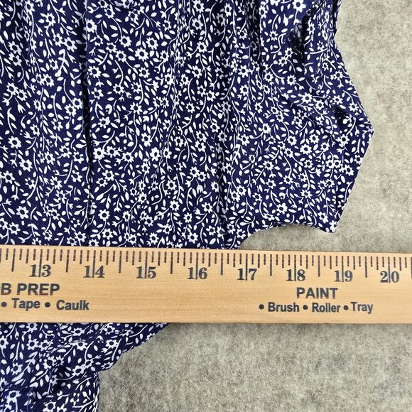 Vintage 80-90's All That Jazz Floral Belted Midi Dress Blue/White Size S Vintage - Picture 10 of 12